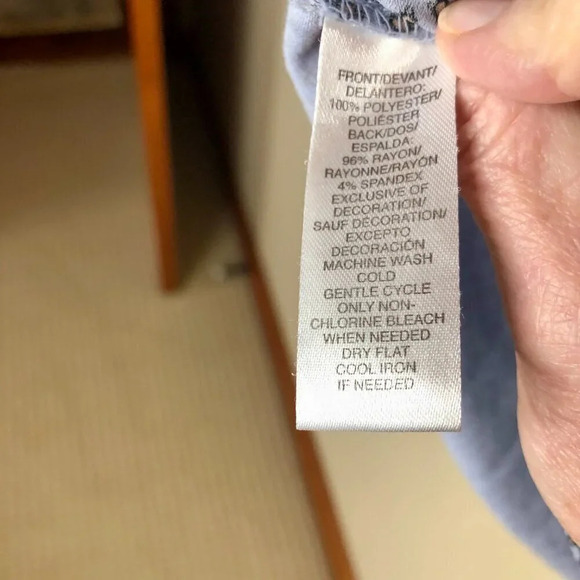 Loft Sleeveless Layered-Front Top, Blue, Size M - Picture 7 of 8